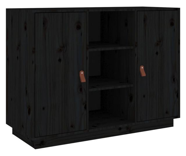 Stojalo, črno, 100x40x75 cm, masivna borovina