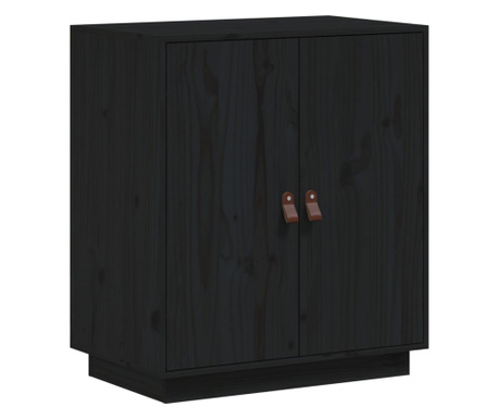 Servantă, negru, 65,5x40x75 cm, lemn masiv de pin