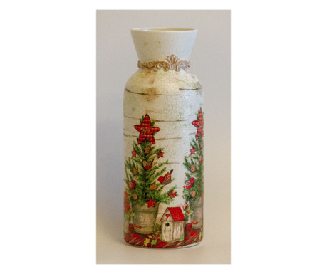 Vaza decorativa handmade,Craciun, sticla, D9 cm