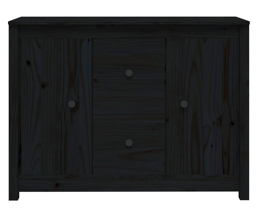 Omarica, črna, 100x35x74 cm, masivni borovec - 3