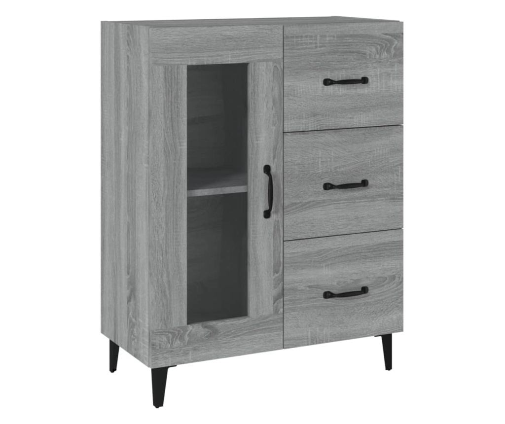 Servantă, gri sonoma, 69,5x34x90 cm, lemn compozit - 2