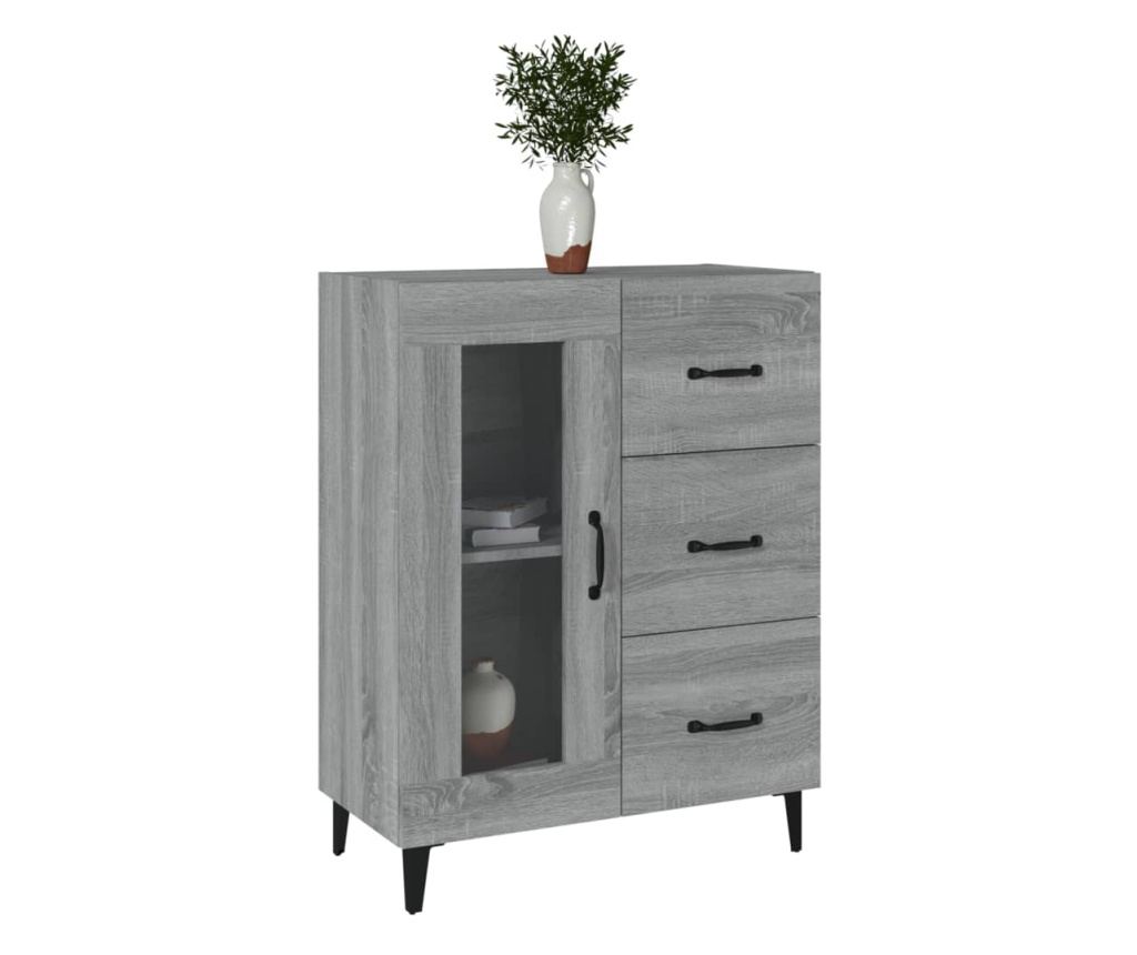 Servantă, gri sonoma, 69,5x34x90 cm, lemn compozit - 4