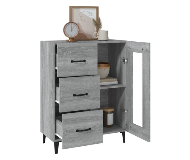 Шкаф, сонома сиво, 69.5x34x90 см, композитно дърво