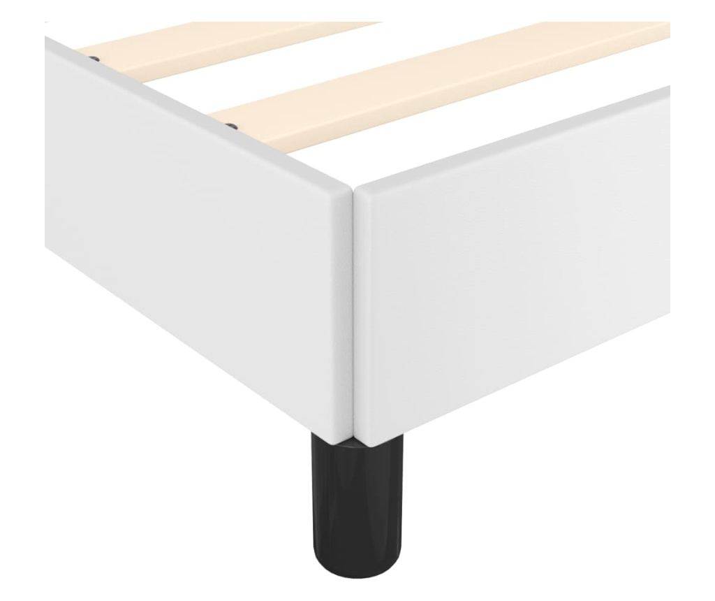 Рамка за легло с табла, бяла, 200x200 см, изкуствена кожа - 15