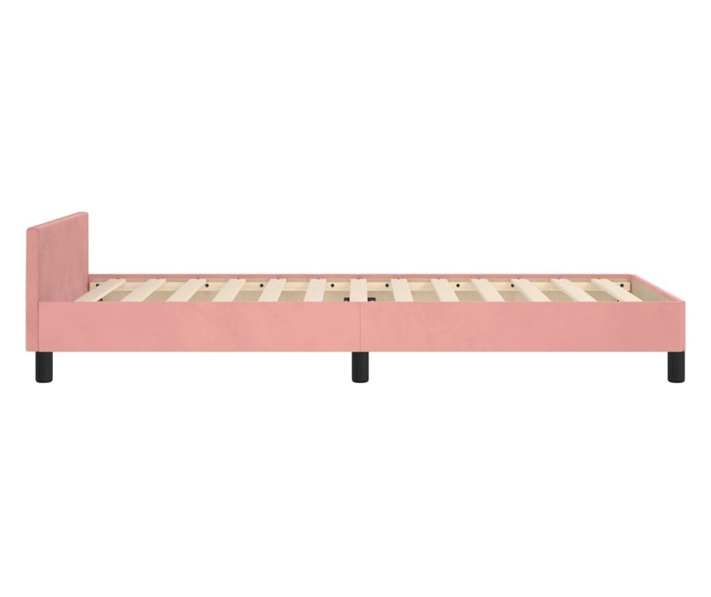 Легло с табла, розово, 100x200 см, кадифе - 7