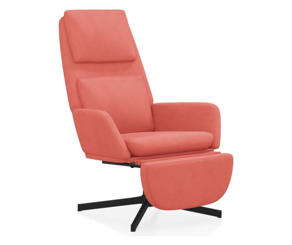 Sedežna garnitura z taburejem, roza, žamet - 2