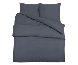 Set posteljine za poplun antracit 135x200 cm lagana mikrovlakna