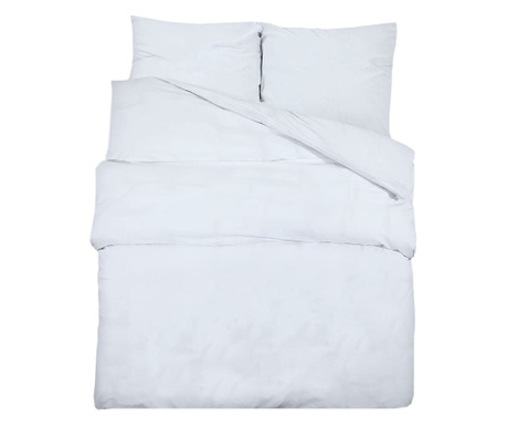 Комплект спално бельо бял 240x220 см олекотен микрофибър