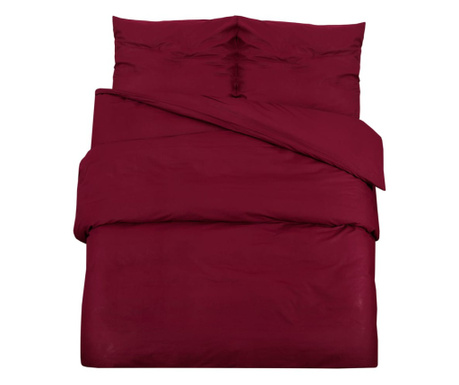 Комплект спално бельо, бордо, 135x200 см, памук