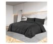 Set posteljine za poplun crna 200x200 cm pamučni