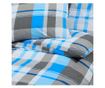 Set posteljine za poplun plavo-sivi 200 x 200 cm pamučni