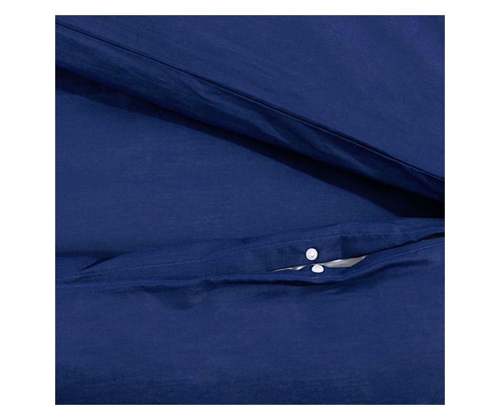 Комплект спално бельо, Нейви синьо, 225x220 см, памук - 16