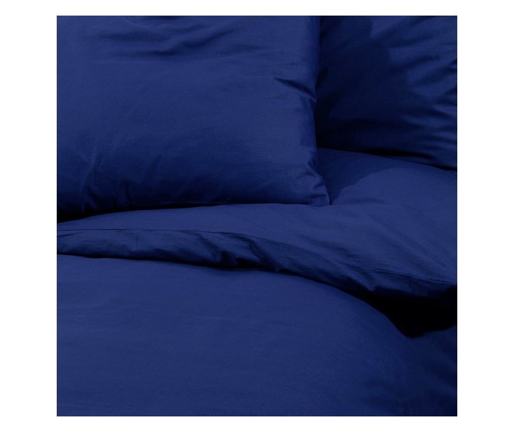 Комплект спално бельо, Нейви синьо, 225x220 см, памук - 14