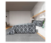 Set posteljine za poplun sivi 220 x 240 cm pamučni
