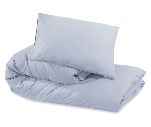 Set posteljine za poplun sivi 135 x 200 cm pamučni
