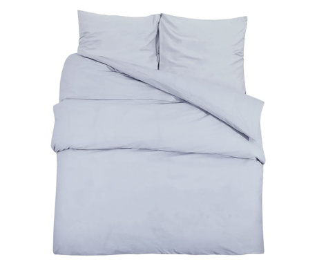 Set posteljine za poplun sivi 225x220 cm pamučni