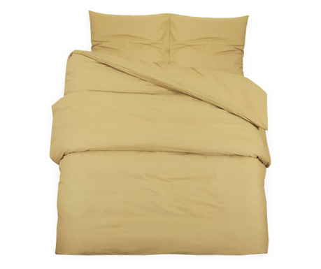 Комплект спално бельо, таупе, 140x200 см, памук