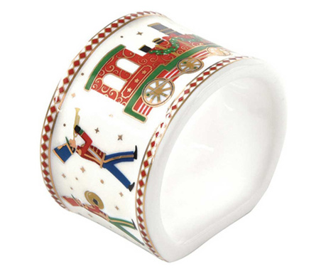 Karácsonyi porcelán kisvonat szalvétagyűrű 4 db Polar Express