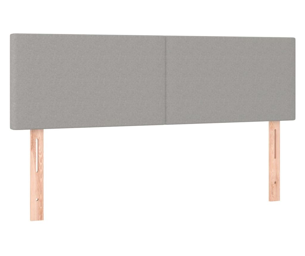 Okvir za krevet s madracem i LED rasvjetom, Svijetlo siva, 140x190 cm, Tkanina - 7