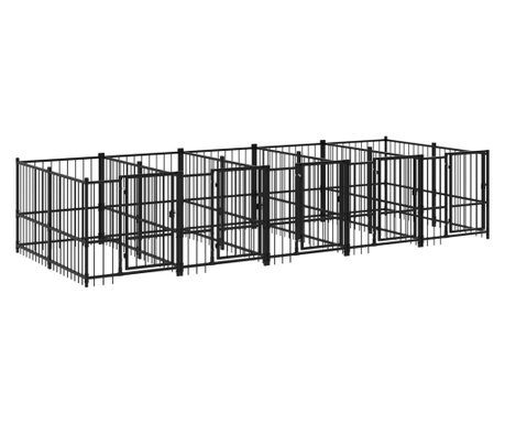 Vanjski kavez za pse čelični 9,38 m²