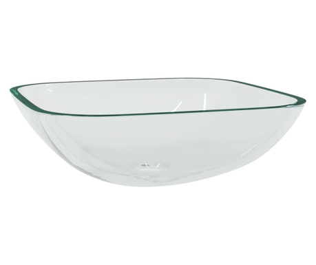 átlátszó üveg mosdókagyló 42x42x14 cm