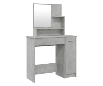Toaletni stolić s ogledalom siva boja betona 86,5x35x136 cm