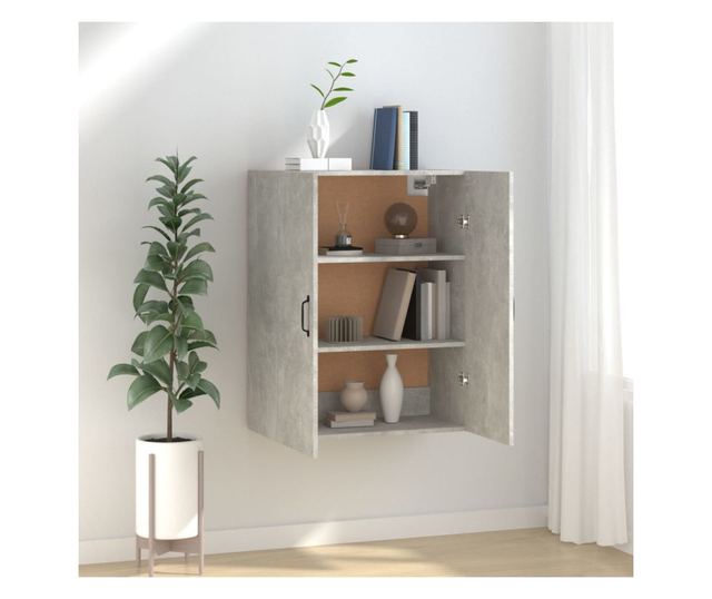 betonszürke szerelt fa függőszekrény 69,5 x 34 x 90 cm