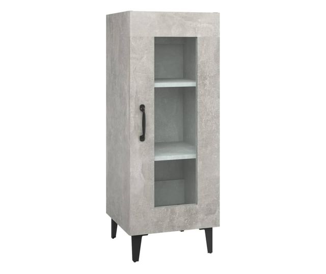 betonszürke szerelt fa tálalószekrény 34,5 x 34 x 90 cm