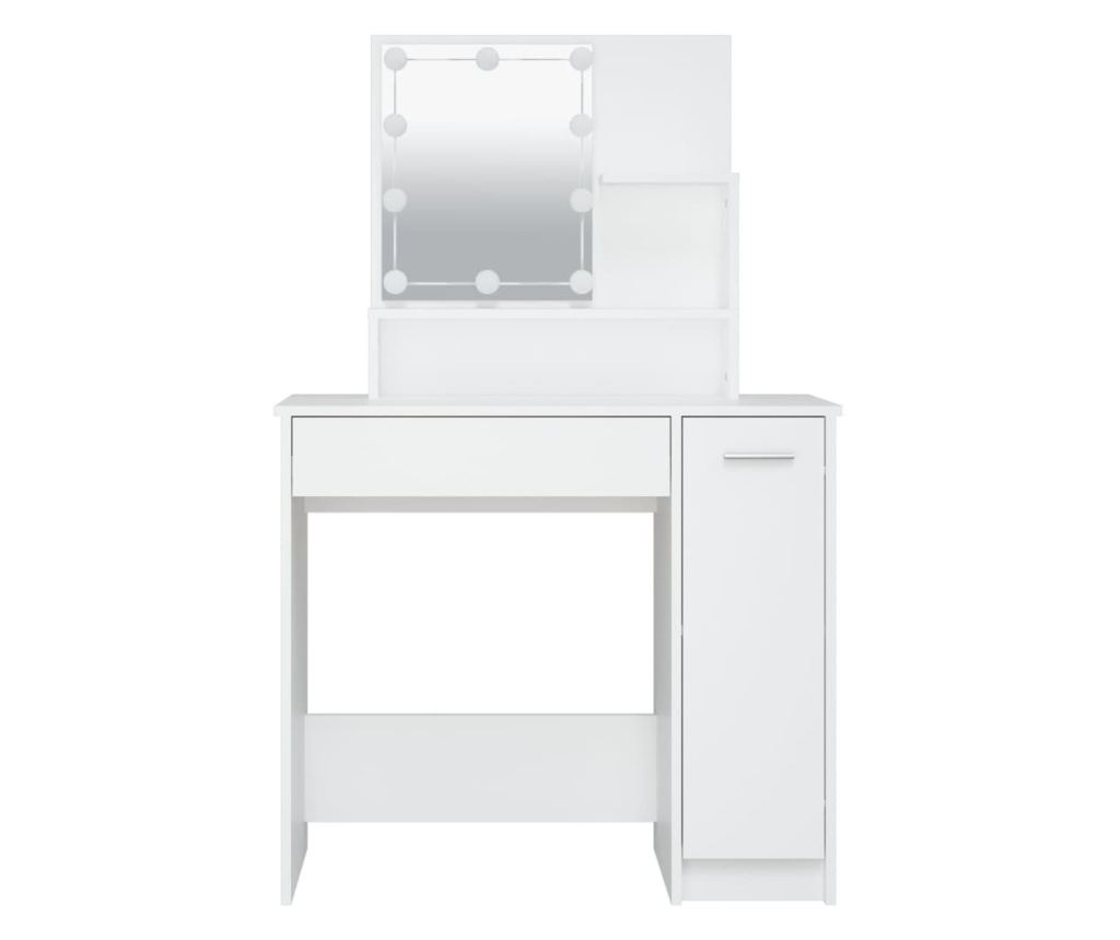 LED Toaletna mizica, bela, 86,5x35x136 cm - 5
