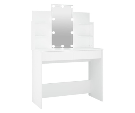 fehér LED-es fésülködőasztal 96 x 40 x 142 cm