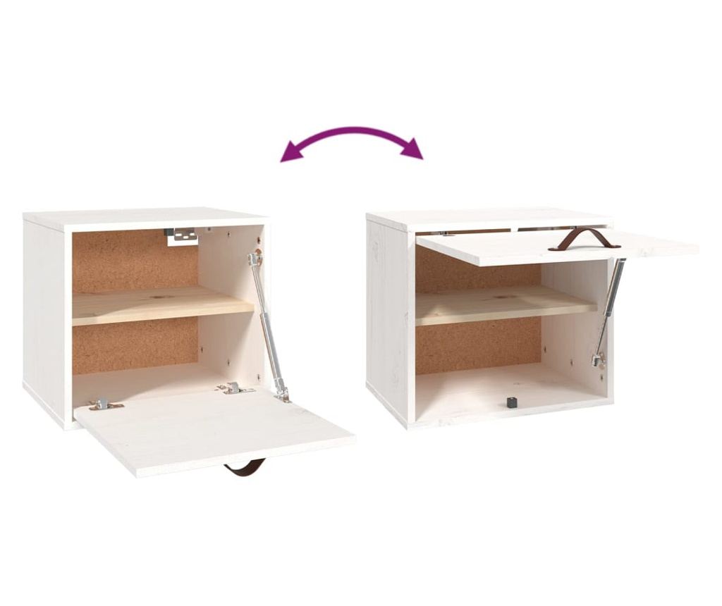 Omara, bela, 40x30x35 cm, masivno borovo leso - 6