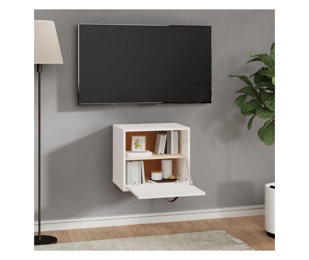 Omara, bela, 40x30x35 cm, masivno borovo leso - 8