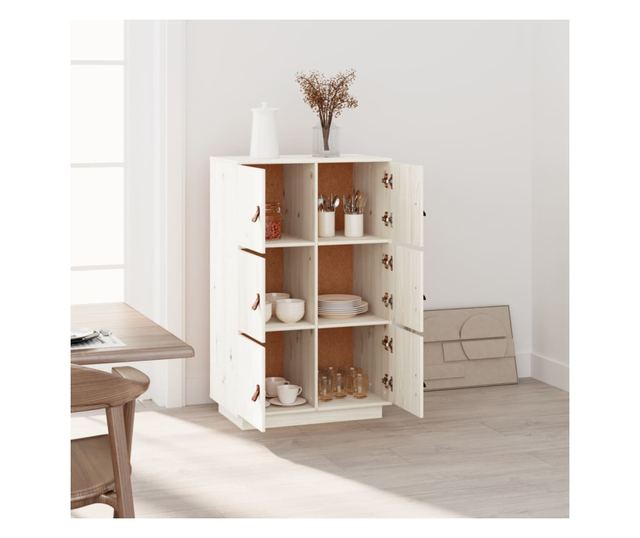 Visok omar, bel, 67x40x108,5 cm, masivno borovo leso