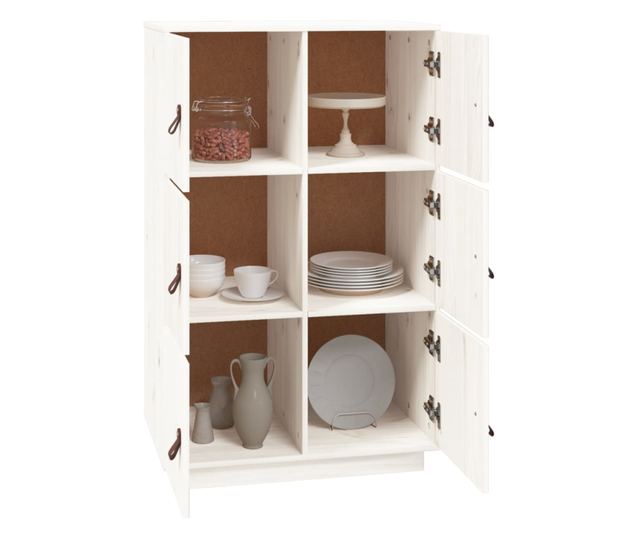 Visok omar, bel, 67x40x108,5 cm, masivno borovo leso