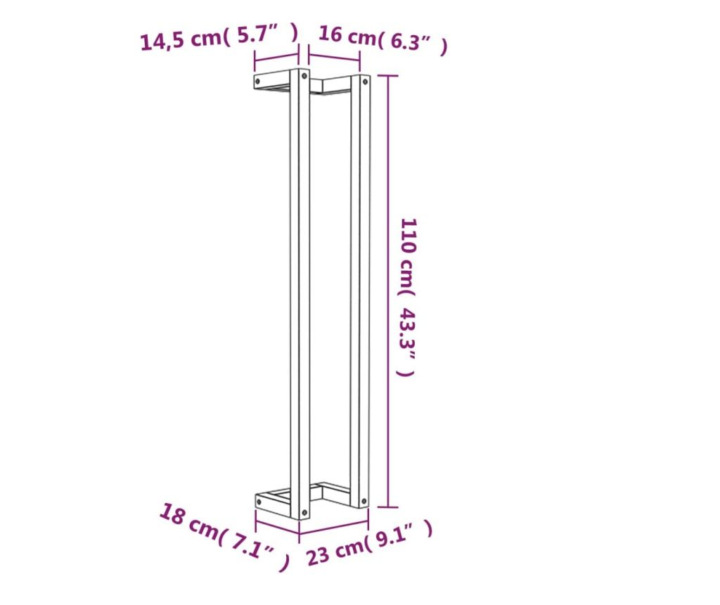 Поставка за хавлии 23x18x110 см борово дърво масив - 11