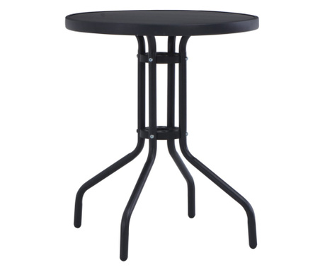 Vrtni stol crni 60 cm od čelika i stakla