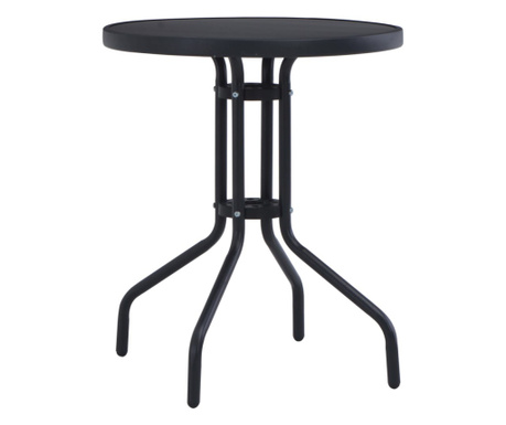 Vrtni stol crni 80 cm od čelika i stakla