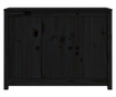 Сайдборд, черен, 100x35x74 см, бор масив