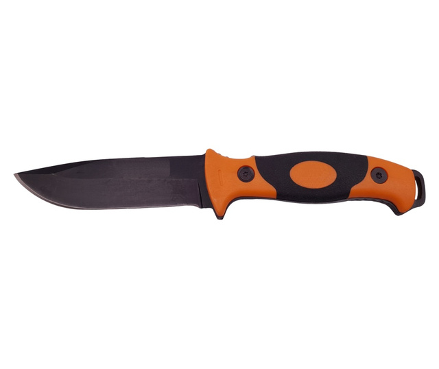 IdeallStore® vadászkés, Survival King, 21.5 cm, rozsdamentes acél, narancssárga, huzattal együtt