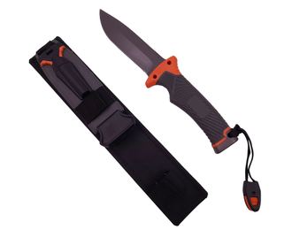 IdeallStore® vadászkés, Survival King, 25 cm, rozsdamentes acél, narancssárga, tok mellékelve