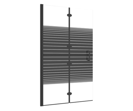 fekete ESG zuhanykabin összecsukható ajtóval 80 x 140 cm