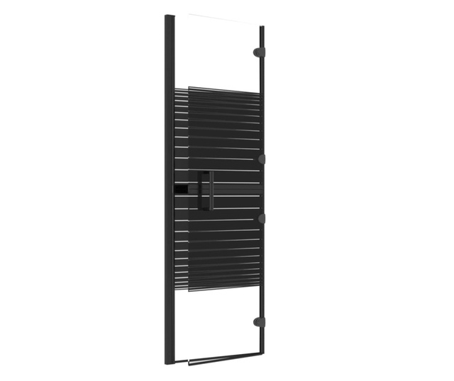 fekete ESG zuhanykabin összecsukható ajtóval 100 x 140 cm