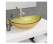 aranyszínű edzett üveg mosdókagyló 54,5 x 35 x 15,5 cm