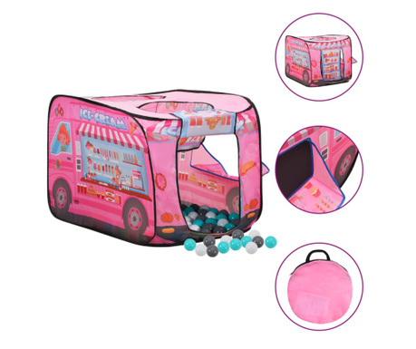 Cort de joaca pentru copii cu 250 bile, roz, 70x112x70 cm
