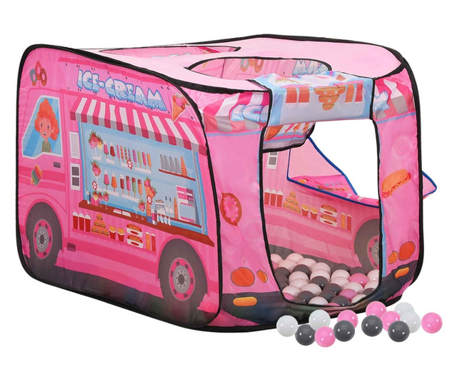 Детска палатка за игра с 250 топки розово 70x112x70 см