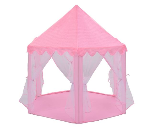 Šator za igru princeze s 250 loptica ružičasti 133 x 140 cm