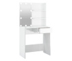 Toaletni stolić s LED svjetlima sjajni bijeli 74,5x40x141 cm