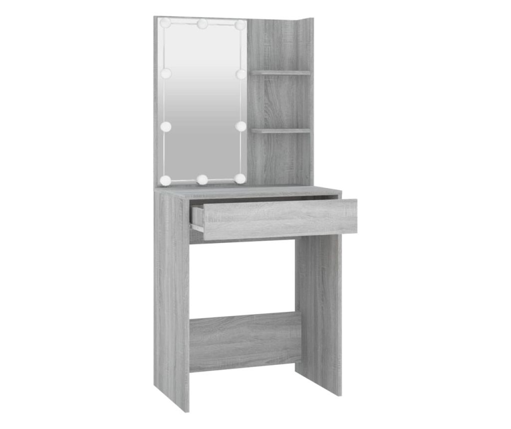 Μπουντουάρ με LED Γκρι Sonoma 60x40x140 εκ. - 7
