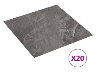 20 db fekete mintás öntapadó PVC padlólap 1,86 m²