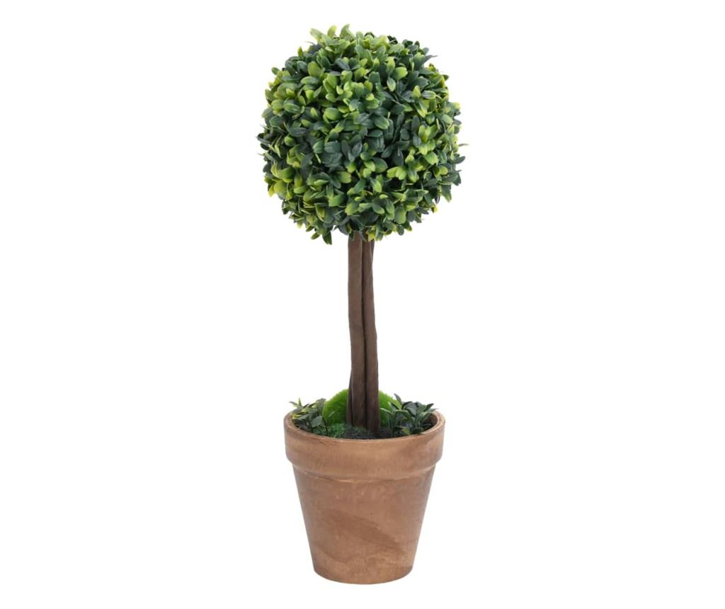 Umjetne biljke šimšira s loncem, 2 kom. zelene 33 cm kugla - 3